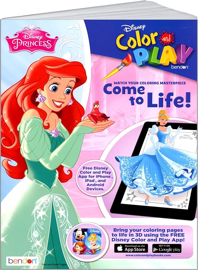 Bendon Disney Princess Coloring Book Stickers Set with Disney Princess Stickers, Reward Sticker Set, and More