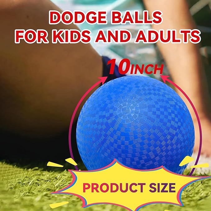 8.5 Inch Kickball Set, Dodgeballs 2 Pack, Playground Balls Gift for Kids & Adults, Bouncy Balls Includes Pump and Bag, Handball for Outdoor & Indoor Games, Official Size for Camps