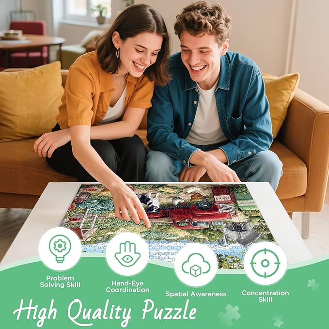 500 Piece Puzzle for Adults, Farm Scene Jigsaw Puzzles 500 Pieces, Dog and Chicken Jigsaw Puzzle for Adults Elderly, Birthday Party for Family, Funny Puzzle, Challenging Games 20.5×15 in