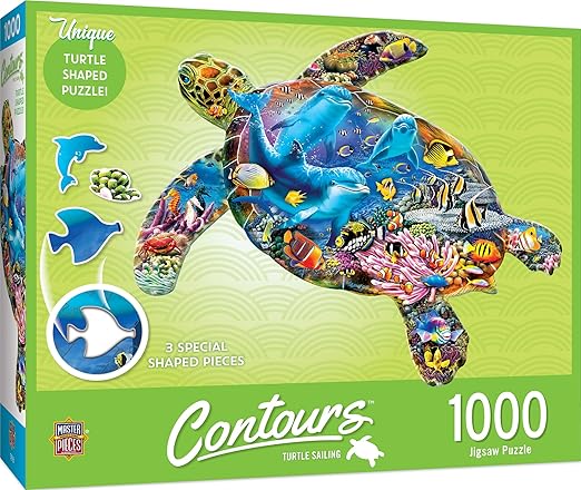 MasterPieces 1000 Piece Jigsaw Puzzle for Adults, Family, Or Youth - Turtle Sailing - 25.55"x 20.42"