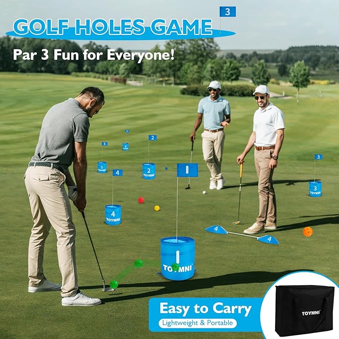 Golf Game Set - Portable Indoor/Outdoor Backyard/Beach PAR 6 Hole Game for Adults & Kids
