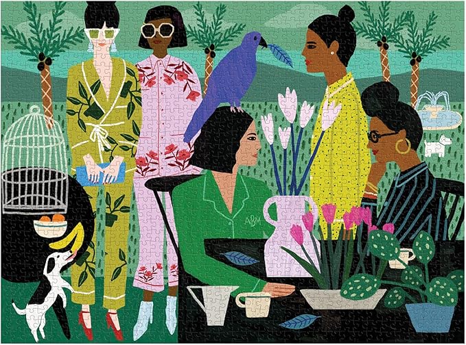 Galison Pajama Mamas Puzzle, 1000 Pieces, 27” x 20” – Difficult Jigsaw Puzzle with Stunning Artwork by Anne Bentley – Thick, Sturdy Pieces, Challenging Family Activity