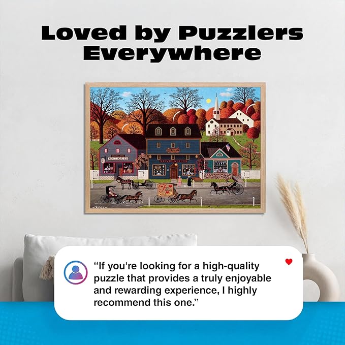 Buffalo Games – Charles Wysocki Valley Farm Street 1000 Piece Jigsaw Puzzle for Adults, Classic Americana Artwork with Full-Color Poster