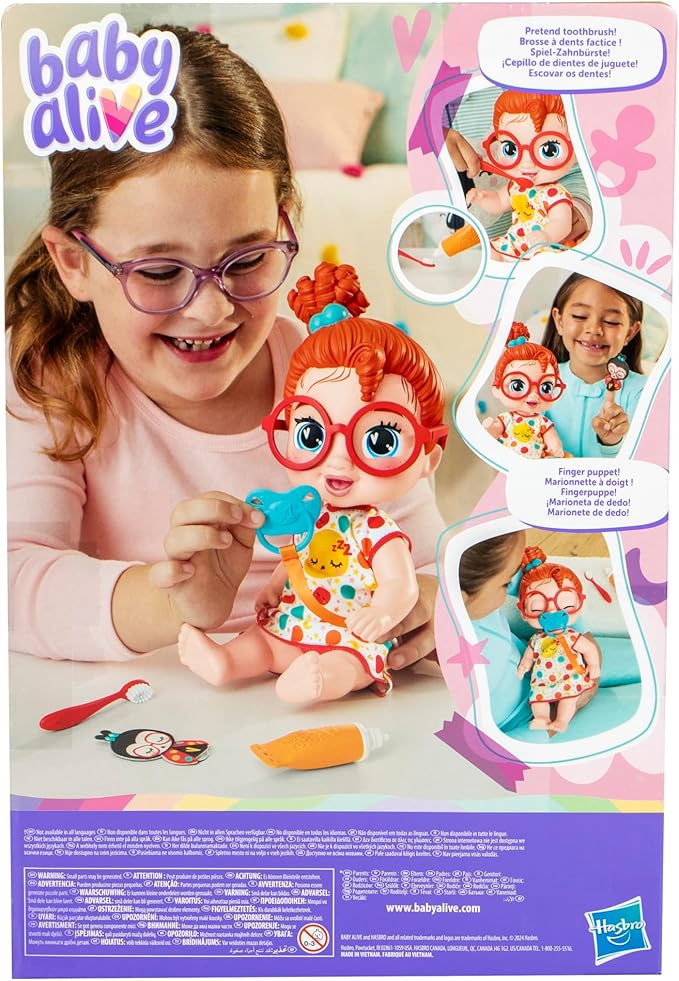 Baby Alive Lil Dreamer Dottie Doodle Sleepy Baby Doll Set, Red Hair, Fun Sleepover Theme, Preschool Toys for Girls & Boys 3 Years & Up