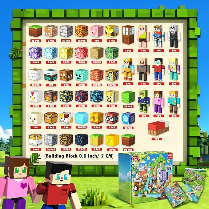 464 Pcs Magnetic Blocks - Magnetic Building Blocks, Magnet Cubes Stacking Toys for Kids Age 4-8, 8-12, Birthday Gift for 3 4 5 6 7 8 9 Year Old Boys Girls (Patent Pending)