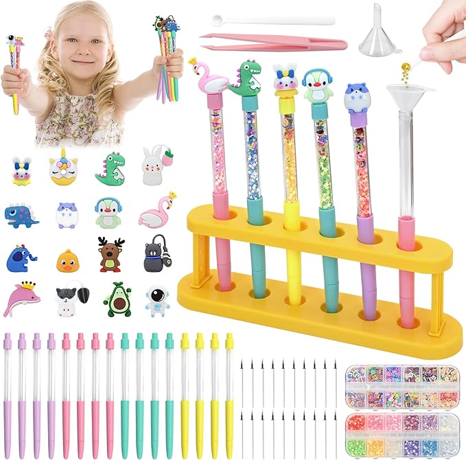 FEMBW Pen Making Kit – DIY Pen Creator Studio with 75+ Craft Pieces, Aesthetic School Supplies for Girls Ages 6–12, Fun Gift & Students Stationery, College Essentials, Birthday & Holiday Idea
