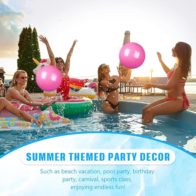 8 Pcs 12 Inch Solid Red Beach Balls Inflatable Beach Ball Bulk Large Blow up Pool Game Toys