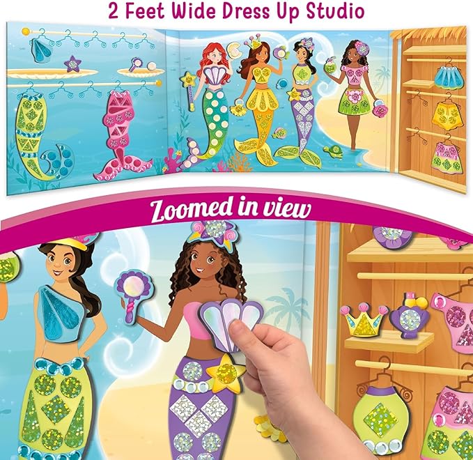 Imagimake DIY Magnetic Dress-Up Mermaid | 30 Magnetic Dresses & Accessories |Mix & Match Pretend Play Magnetic Toys for Girls | Easter Basket Stuffers | 3,4,5,6 & 7 Year Old Girl Birthday Gifts