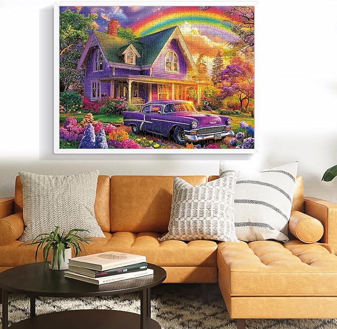500 Piece Puzzle for Adults - City at Dusk Puzzles| Recycled Cardboard Car Jigsaw Puzzles | Challenging Family Activity Great Gift Idea for Family Friends | Difficult Puzzle Size 20.5X 15 in