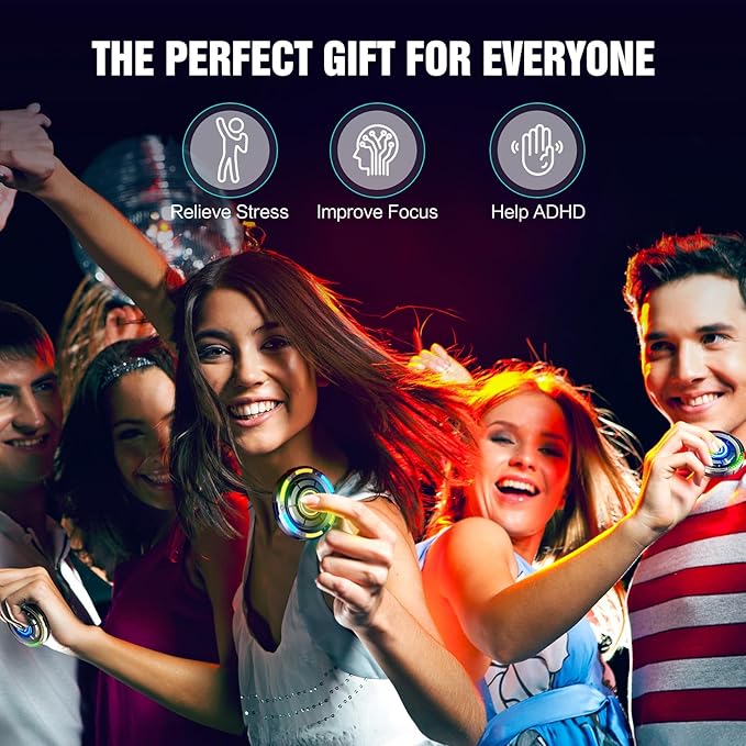 INNÔPLUS Fidget Spinner, Fidget Toys Adults, Fidget Toys for 8 Years Up, ADHD Toys Stress Relief Gifts Cool Gadgets, Stocking Stuffers for Adults Men Teens