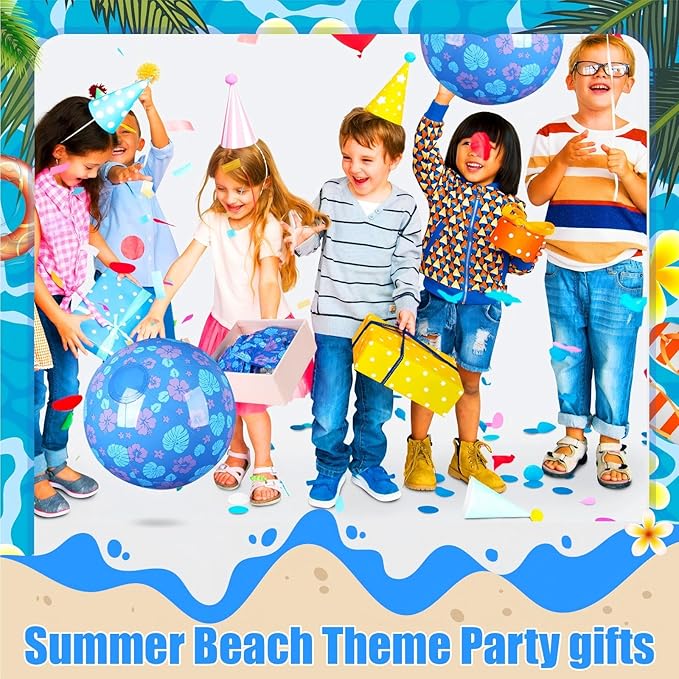 Leyndo 2 Pack Hawaiian Themed Beach Ball for Kids 11.81" Bulk for Summer Pool and Beach Game Gifts and Birthday Party Supplies and End of The Year Class Party Decoration Favors