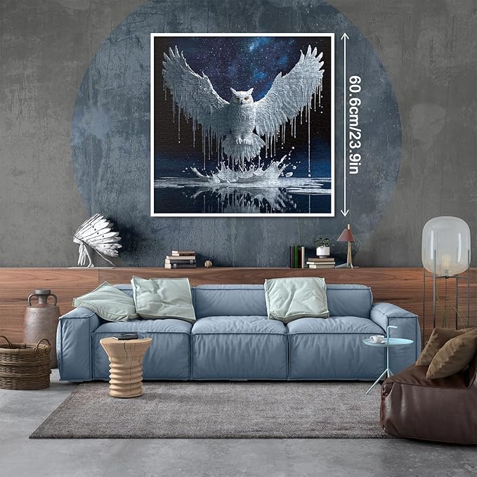Owl Puzzle for Adults 1000 Pieces, Fantasy Art Jigsaw Puzzle, Animal Galaxy Nebula Paint Puzzle