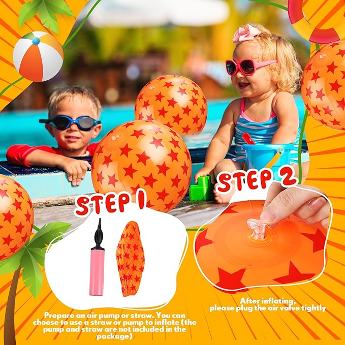 12 Pack Anime Beach Ball 8.5 in Inflatable Beach Balls Bulk for Kids & Adults Cartoon Swimming Pool Toys Pool Party Favors for Birthday Summer Outdoor