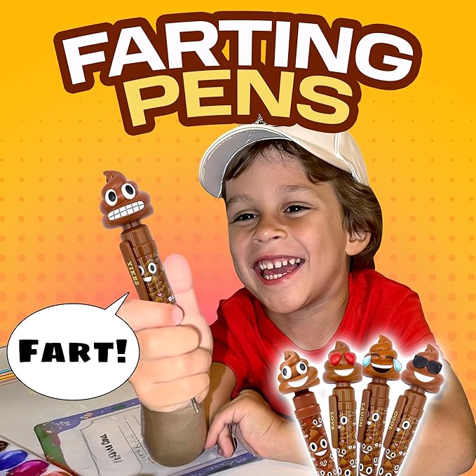 Farting Poop Pen with 7 Funny Fart Sounds - Easter Basket Stuffers for Teens & Kids, Silly Novelty Gag Gift for Boys & Girls, Easter Toys Essentials, Great for Birthdays, Funny Gift (Grimace)