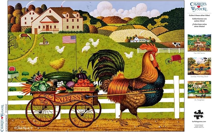 Buffalo Games - Charles Wysocki - Rooster Express - 1000 Piece Jigsaw Puzzle For Adults -Challenging Puzzle Perfect for Game Nights - Finished Size is 26.75 x 19.75