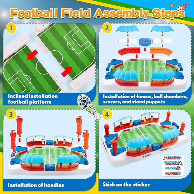 Soccer Board Game for Kids:Mini Foosball Table Game with 8 Figures&Shade Canopy for 3 4 5 6 7 8-12 Year Old Boys, Perfect Birthday Sports Gifts for Indoor Family Interaction & Parties & Birthday