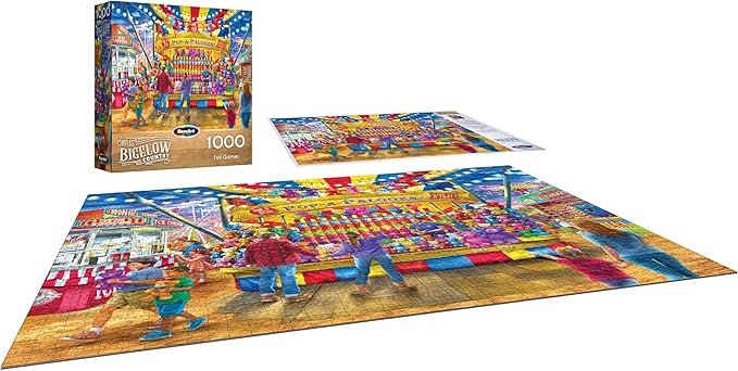 RoseArt - Bigelow Country - Fair Games 1000 Piece Jigsaw Puzzle, Vibrant Carnival Puzzle for Adults