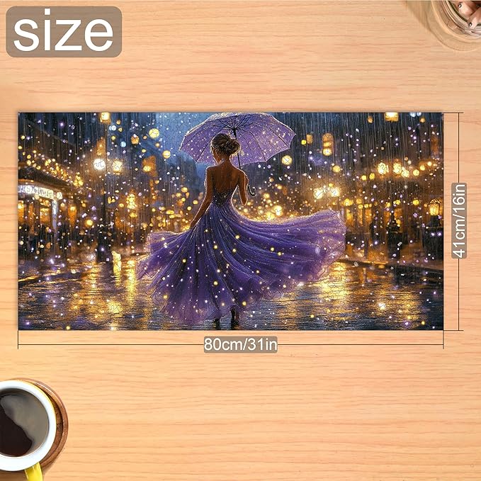 Bimkole Violet Night Puzzles for Adults 1000 Pieces, Woman Paper Jigsaw Puzzle 1000 Pieces - Fun and Challenging Family Decoration Puzzle Great Gift Idea, Finished Size is 31.5 x 16.14 in