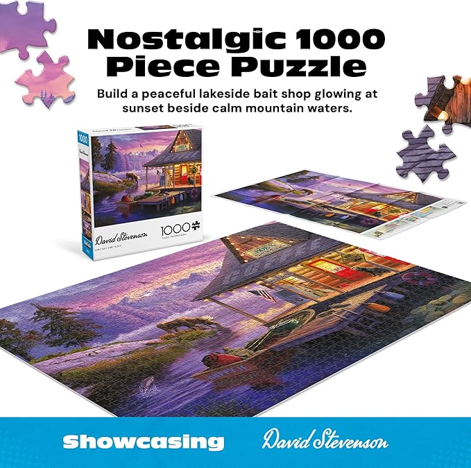 Buffalo Games - David Stevenson - Bob's Bait & Tackle - 1000 Piece Jigsaw Puzzle for Adults Challenging Puzzle Perfect for Game Nights - Finished Puzzle Size is 26.75 x 19.75