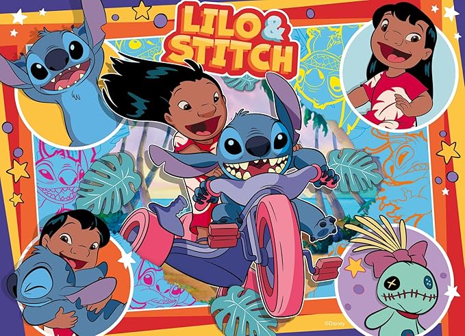 Ravensburger Disney Stitch Bumper Pack 4x100 Piece Jigsaw Puzzle for Kids - Every Piece is Unique, Pieces Fit Together Perfectly