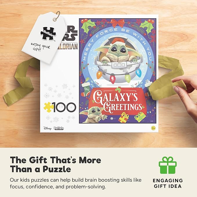 Buffalo Games – Star Wars - Galaxy's Greetings - 100 Piece Christmas Jigsaw Puzzle - Festive, Holiday Puzzle for Adults and Families – Precision-Cut Pieces, Winter Artwork, Relaxing Fun