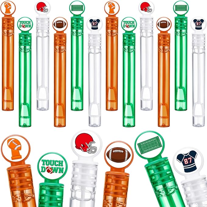 24 Pcs Football Party Favors, Football Bubble Wands Bulk, Sports Themed Birthday Gift Party Supplies, Game Day Classroom Prizes, Goodie Bag Stuffers, Rugby Group Games Activities