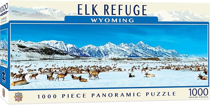 MasterPieces - 1000 Piece Jigsaw Puzzle, Elk Refuge Panoramic, Fun for Adults, Family, Kids 13"x39"