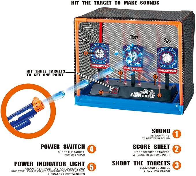 Electronic Shooting Target Auto Reset Digital Scoring Target for Toy Gun Gift Toys for Boys Girls Kids Teens
