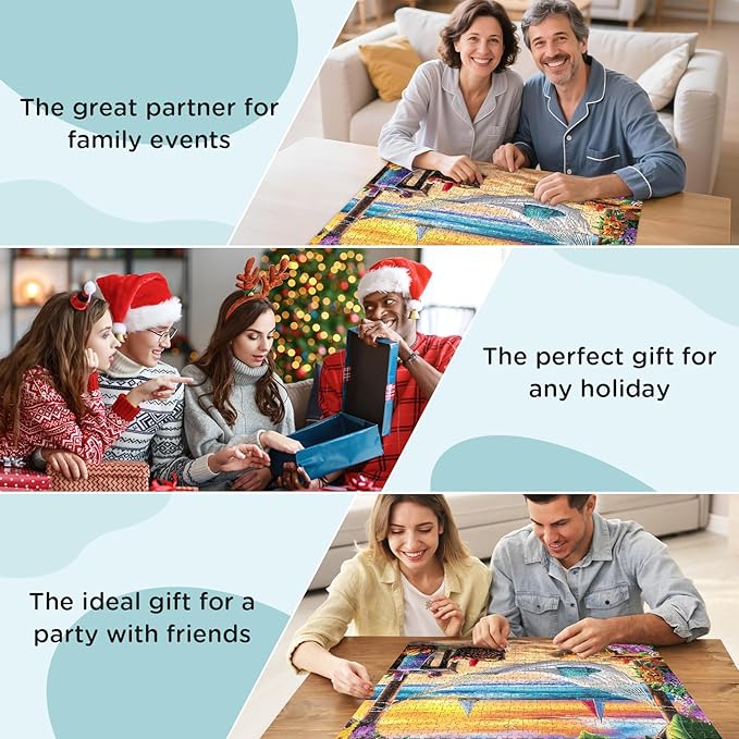 500 Piece Puzzles for Adult, Beach Jigsaw Puzzle 500 Pieces for Adults Senior, Sunset Boat 500 piece Puzzle, Challenging Family Puzzle Colorful Activity Game Gift for Friend 20.5 X 15 Inches