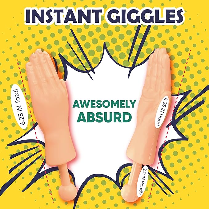 DR DINGUS Tiny Hands (1 Pair - Original) - Original Little Small Mini Hand Stick Puppet - Make Anyone Laugh - Pocket Sized Hilarity and Big Laughs - TikTok Famous - Friend & Family Fun