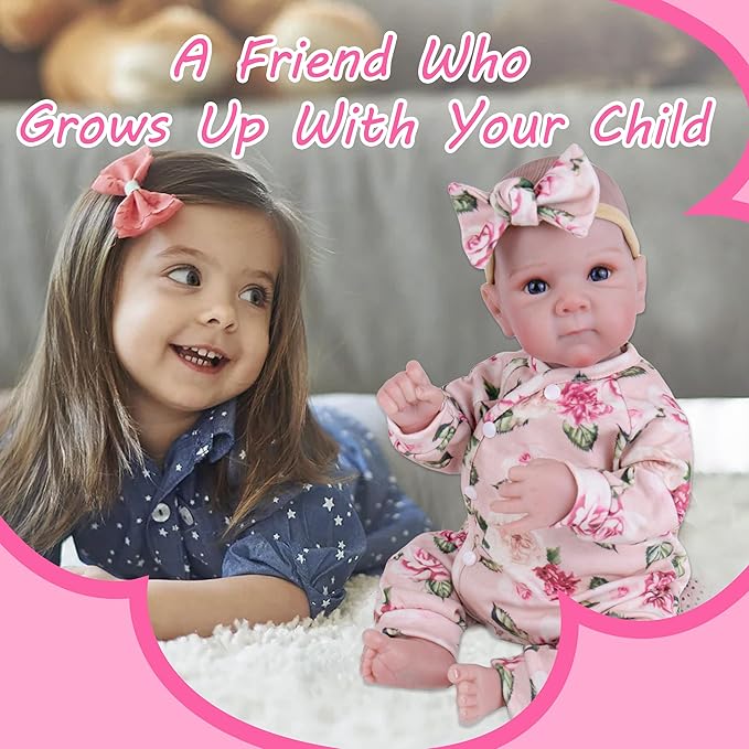 Milidool Realistic Reborn Baby Dolls Girl - 20 Inch Lifelike Real Life Newborn Baby Dolls with Poseable Body and Accessories for 3+ Year Old Girls Gifts, Pretend Play, Collection