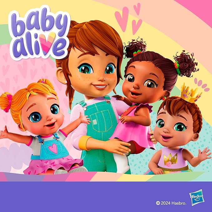 Baby Alive Super BFF Sophia Sparkle Brown Hair Dress Up Baby Doll Playset, 11 Inches, Toys for 3 Year Old Girls & Boys & Up (Amazon Exclusive)