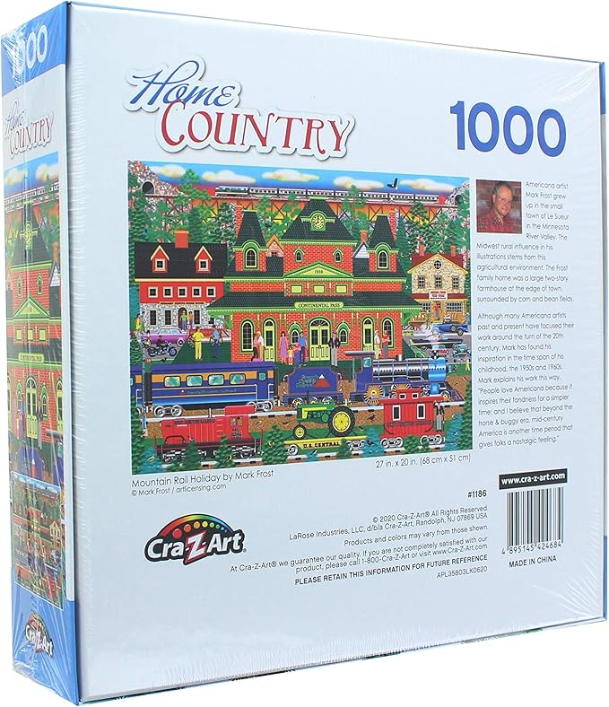 RoseArt - Home Country - Mountain Rail Holiday - 1000 Piece Jigsaw Puzzle for Adults