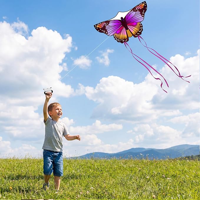 3 Pack Large Kites - Butterfly Delta Dragonfly Kites Easy to Fly for Adults Kids Beach Park Outdoor Game Activities, Gifts for Easter and Festival