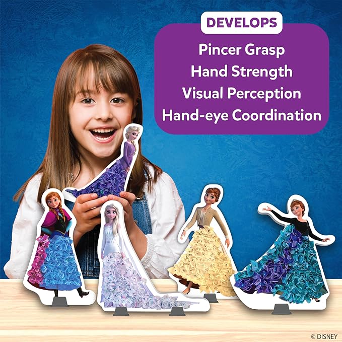 Skillmatics Poke-in Art – Disney Frozen, Mess-Free Fun for Kids, DIY Wood Craft Kits, Creative Activity, Gifts for Girls Ages 4, 5, 6, 7, 8, 9, Includes Elsa & Anna