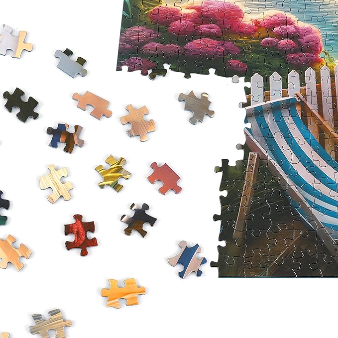 Rocorose 1000 Piece Puzzle for Adults, Lighthouse Coast Jigsaw Puzzles for Family, Beach Landscape Puzzles Sunrise Sunset for Game Night Fun Activity