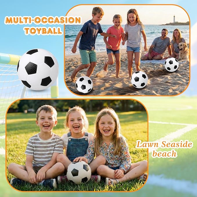 Civaner 20 Pcs Mini Soccer Basketball for Kids 4 Inch Inflatable Rubber Small Basketballs Gifts Toddlers Bouncy Toys Balls for Sports Beach Pool Theme Party Favor(Soccer Style)
