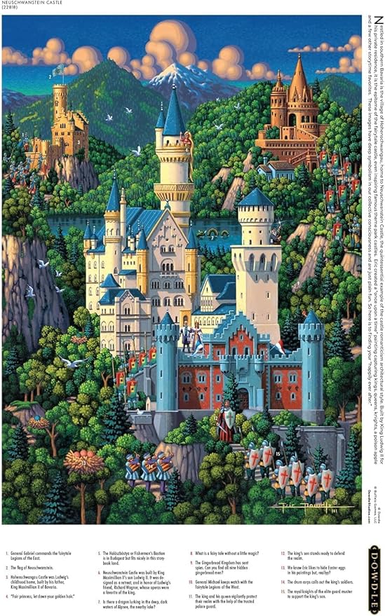 Buffalo Games - Dowdle - Neuschwanstein Castle - 300 Piece Jigsaw Puzzle for Adults -Challenging Puzzle Perfect for Game Nights - Finished Size is 21.25 x 15.00