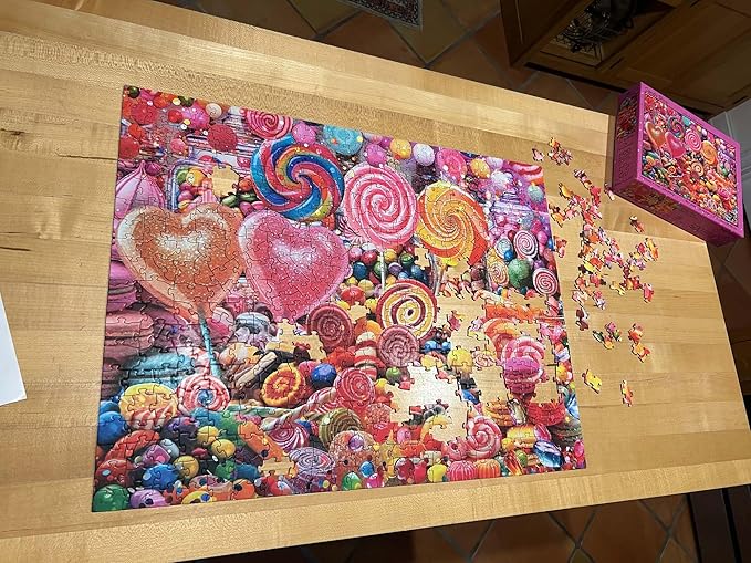 Crown Point Graphics Candy Shop 500 Piece Jigsaw Puzzle, Soft Touch Design, Made in USA