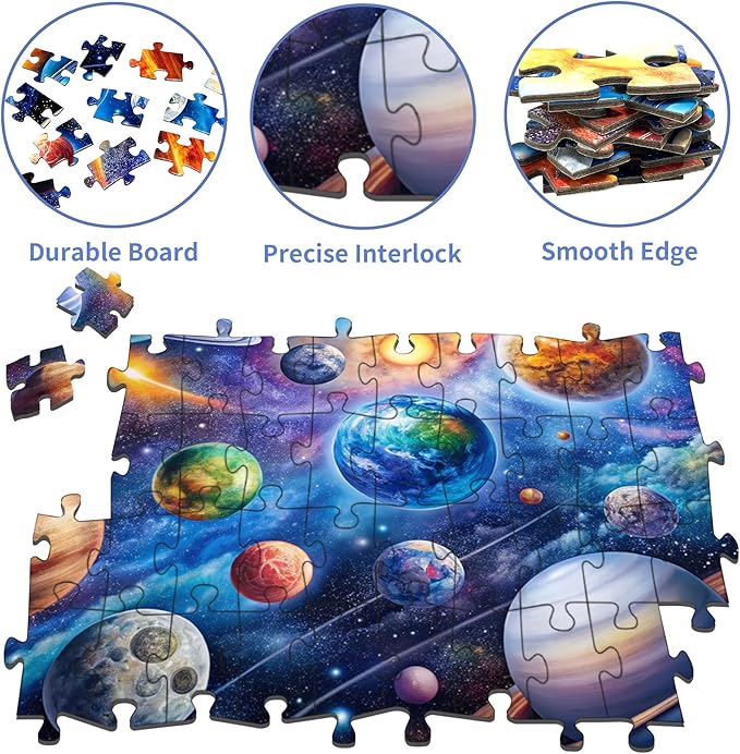 Puzzles for Kids Ages 6-8 8-10 Year Old, Solar System Planets 200 Pieces Jigsaw Puzzles for Kids Ages 10-12, Learning Educational Toys for Boys and Girls Ages 6 7 8 9 10 11 12 Year Old