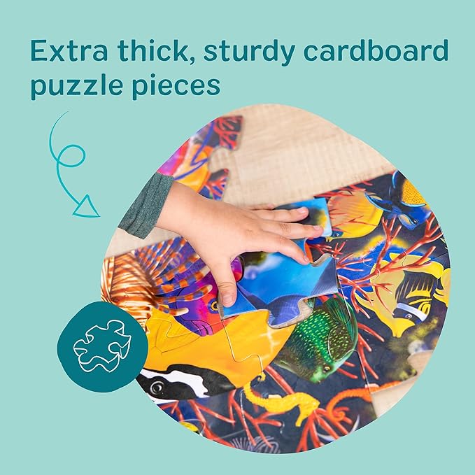 Melissa & Doug Underwater Ocean Floor Puzzle, 48 pc Jumbo Jigsaw Puzzle, Educational Screen Free Activity for Toddler, Preschoolers and Kids Ages 3+ (2 x 3 Feet) - FSC Certified