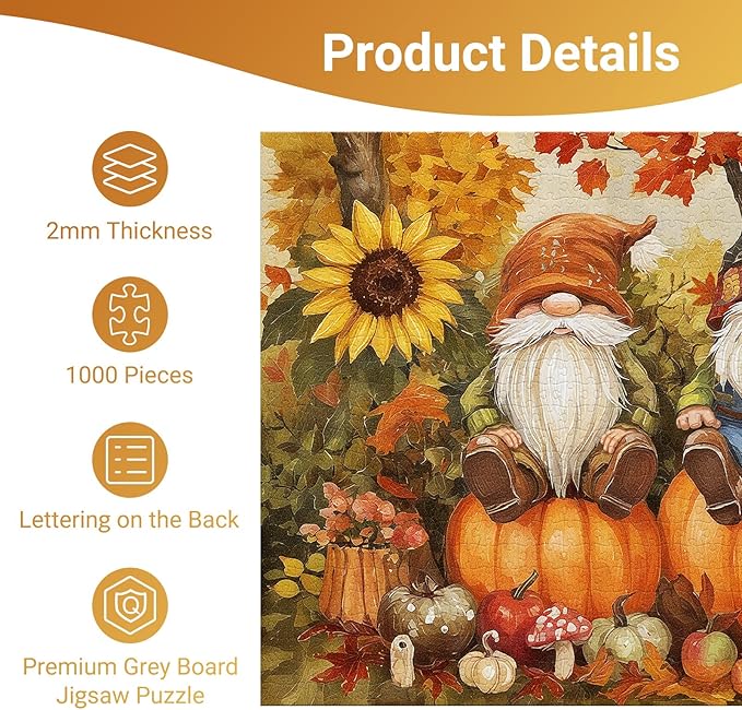 The Harvesting Gnomes Puzzles for Adults 1000 Pieces, Impossible Impossible Hard Difficult Challenging Jigsaw Puzzle 1000 Pieces, Christmas Birthday Gifts Home Decor for Adults/Friends/Family
