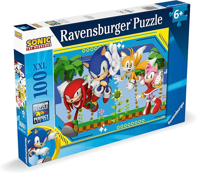 Ravensburger - Sonic The Hedgehog - 100 Piece Jigsaw Puzzle - XXL Pieces for Easy Assembly - Exciting, Bold Image of Sonic & Friends - Premium Quality - Ideal Gift - Screen-Free Fun - Children Age 6+