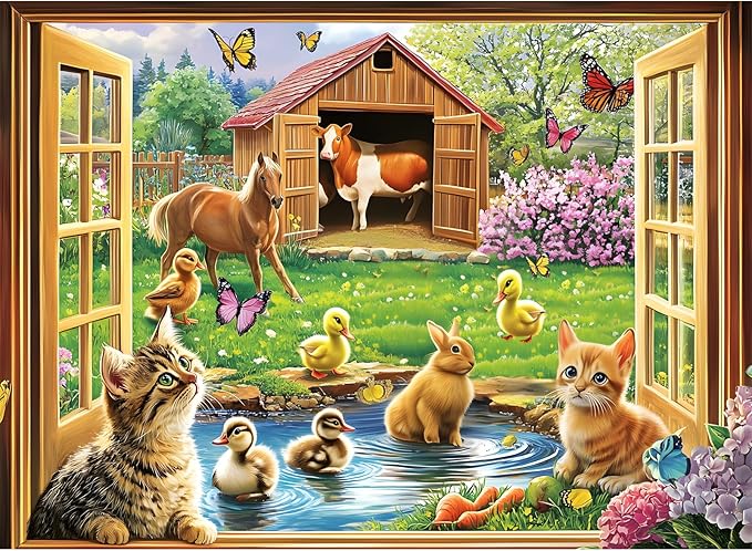 500 Piece Puzzles for Adults Funny Cat Animal Jigsaw Puzzles 500 Pieces Adult Puzzles Pet Lover Family Challenging Game Gift for Friends 20.5x15IN