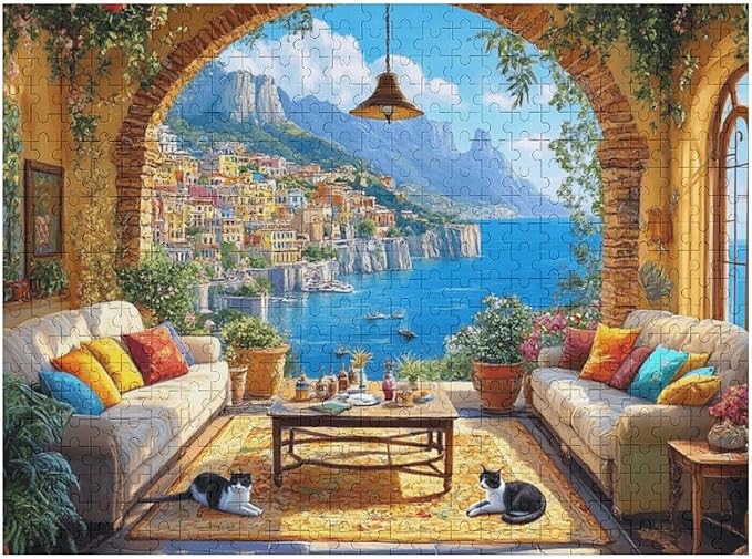 -Amalfi Coast- 1000 Piece Jigsaw Puzzle for Adults - Challenging Puzzle Perfect for Game Nights - Finished Size is 20.5 x 15 -Gift for Christmas, Anniversary, Birthday,Family