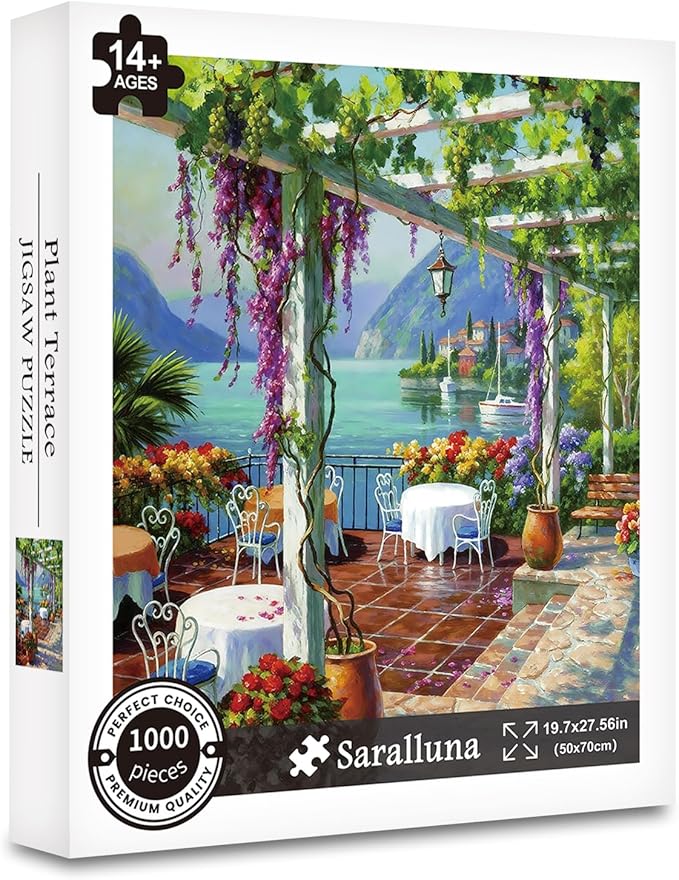 Puzzle for Adults 1000 Pieces, Lakefront Pergola Patio Puzzle, Challening Impossible Difficult Hard Fun 1000 Pieces Jigsaw Puzzles for Adults