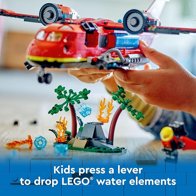 LEGO City Fire Rescue Plane Toy - Building Toy for Boys & Girls, Ages 6+ - Gift for Easter Baskets - Pretend Playset for Kids - W/Working Drop Doors - 60413