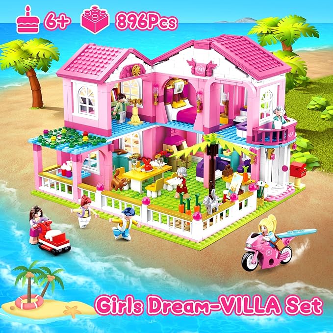 Sluban Garden Villa Friends Building Set for Girls, STEM Educational Toy Building Set Gift for Kids Ages 6+