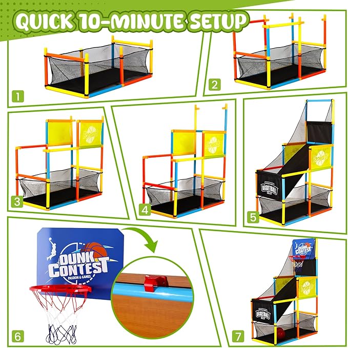 LovesTown Arcade Basketball Game, Basketball Hoop for Kids with 4 Balls Outdoor Indoor Active Play Toys Carnival Games Birthday Gifts for Boys Girls