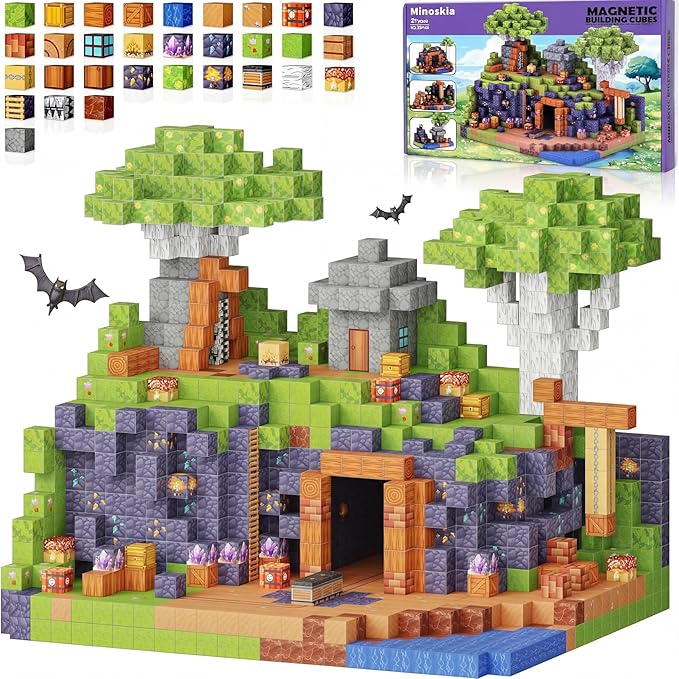 Magnetic Blocks, 150 PCS Magnetic Building Blocks Sensory Toys for 3-5 4-6 5-7 6-8 Year Old Boys Girls Easter Birthday Gifts Travel Outdoor Kids Games